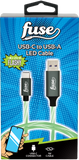 Light-up LED Cable - USB C to USB-A - for Samsung and Android