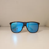 Retro UV400 - Black Wayfarer sunglasses with Blue Flash Lenses