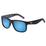 Riot - Matt Black + inner temple print / Blue Flash