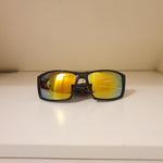 Fashion UV400 - Black Wrap sunglasses with Orange Flash Lenses