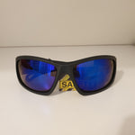 Safety Sunglasses - Medium Impact - Black with Blue Lenses