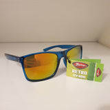 Retro UV400 - Transparent Blue Wayfarer sunglasses with Orange Flash Lenses
