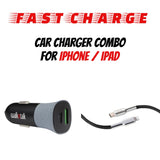 fast charger car bullet and fast charge cable for iphone or ipad